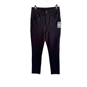 DKNY Black Slim Straight Pants Foundations Stretch Size 8 NWT